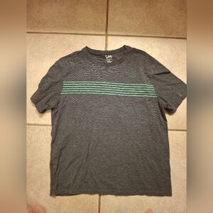 Lee Gray T-Shirt with Green Stripes (L)